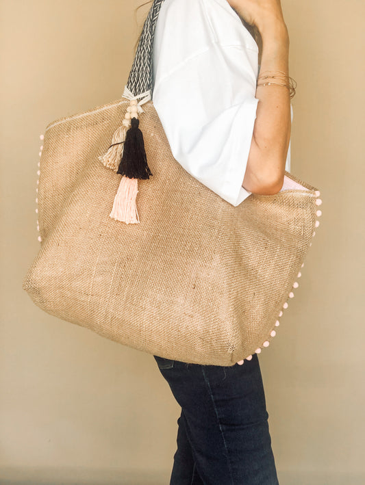 BORSA IN JUTA GIORGIA VISTA INDOSSATA