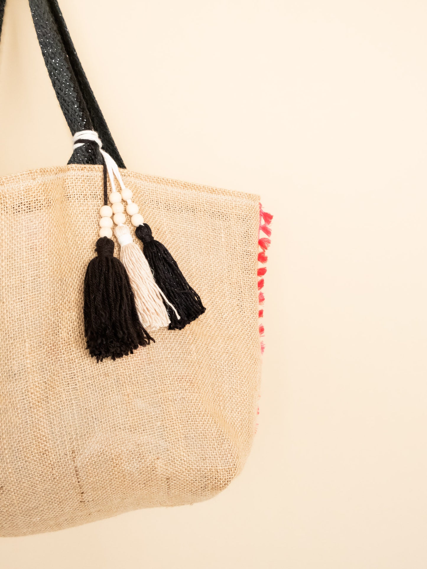 Borsa mare in juta Moki's House vista particolari