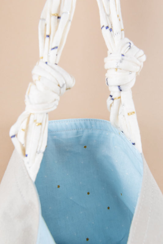 Borsa in tela greige vista interno