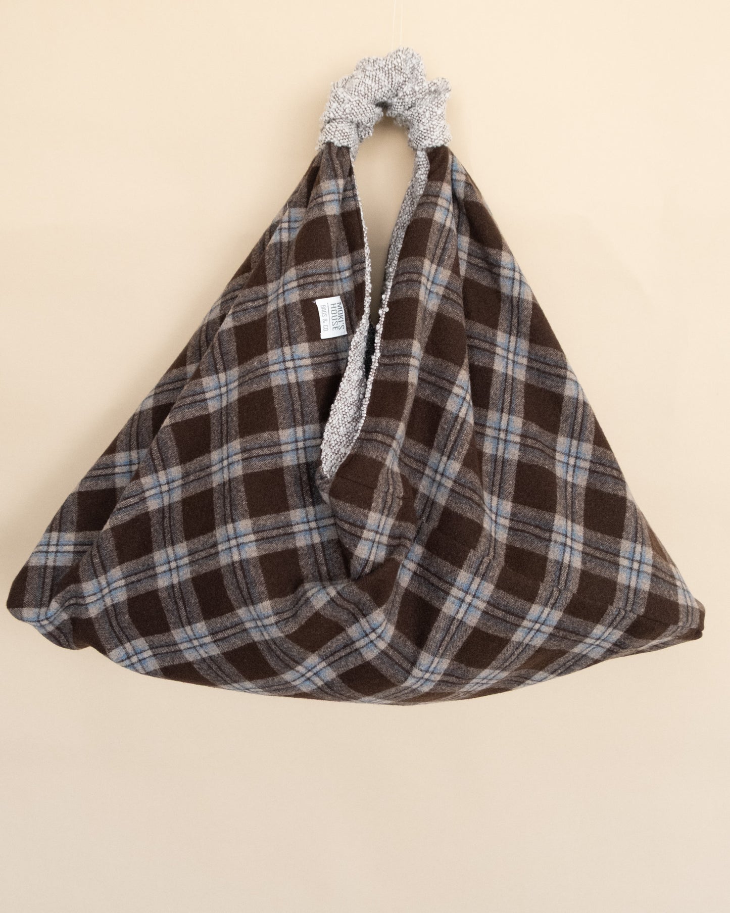 Borsa ALMA reversibile - vista frontale tessuto scozzese
