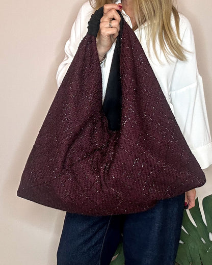 Borsa Claudine reversibile lato burgundy lame
