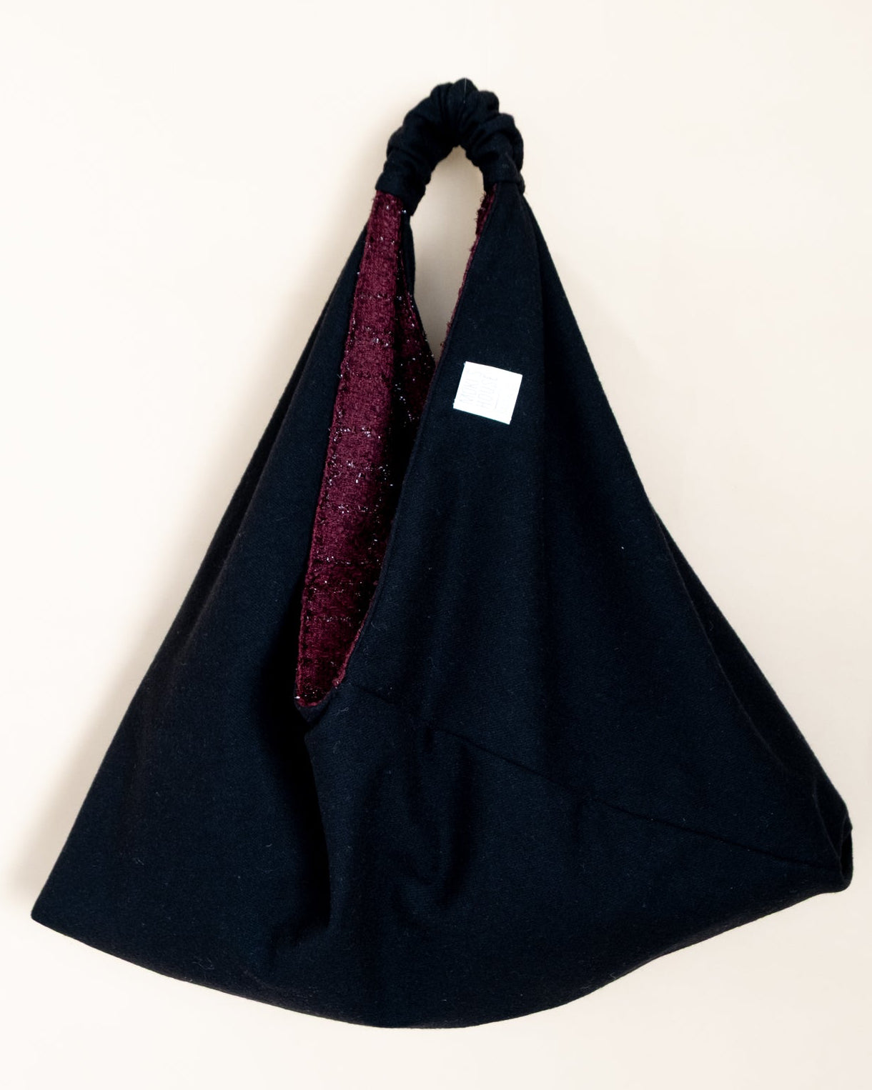 Borsa Claudine reversibile lato misto lana nero
