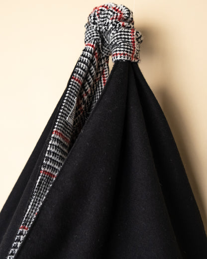 Borsa ORNELLA particolare manici lato nero - design reversibile in misto lana