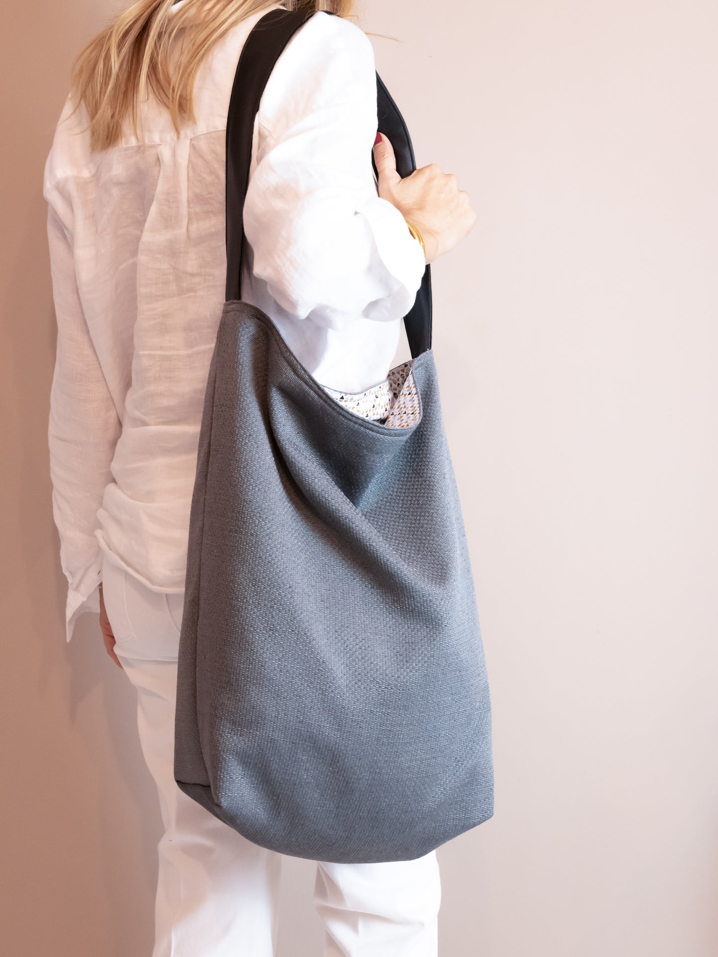 LELLA | Borsa in misto cotone grigio