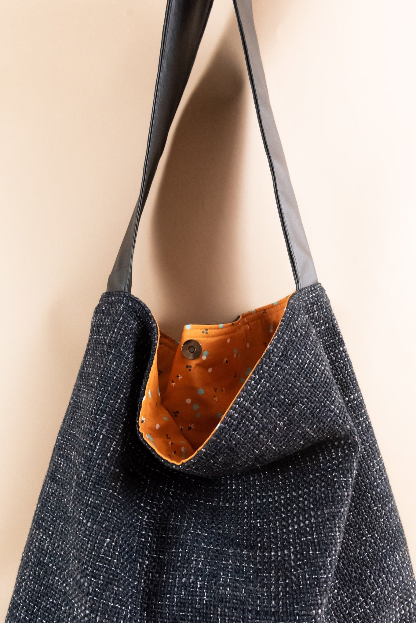 GIGLIOLA Bag in black melange fabric